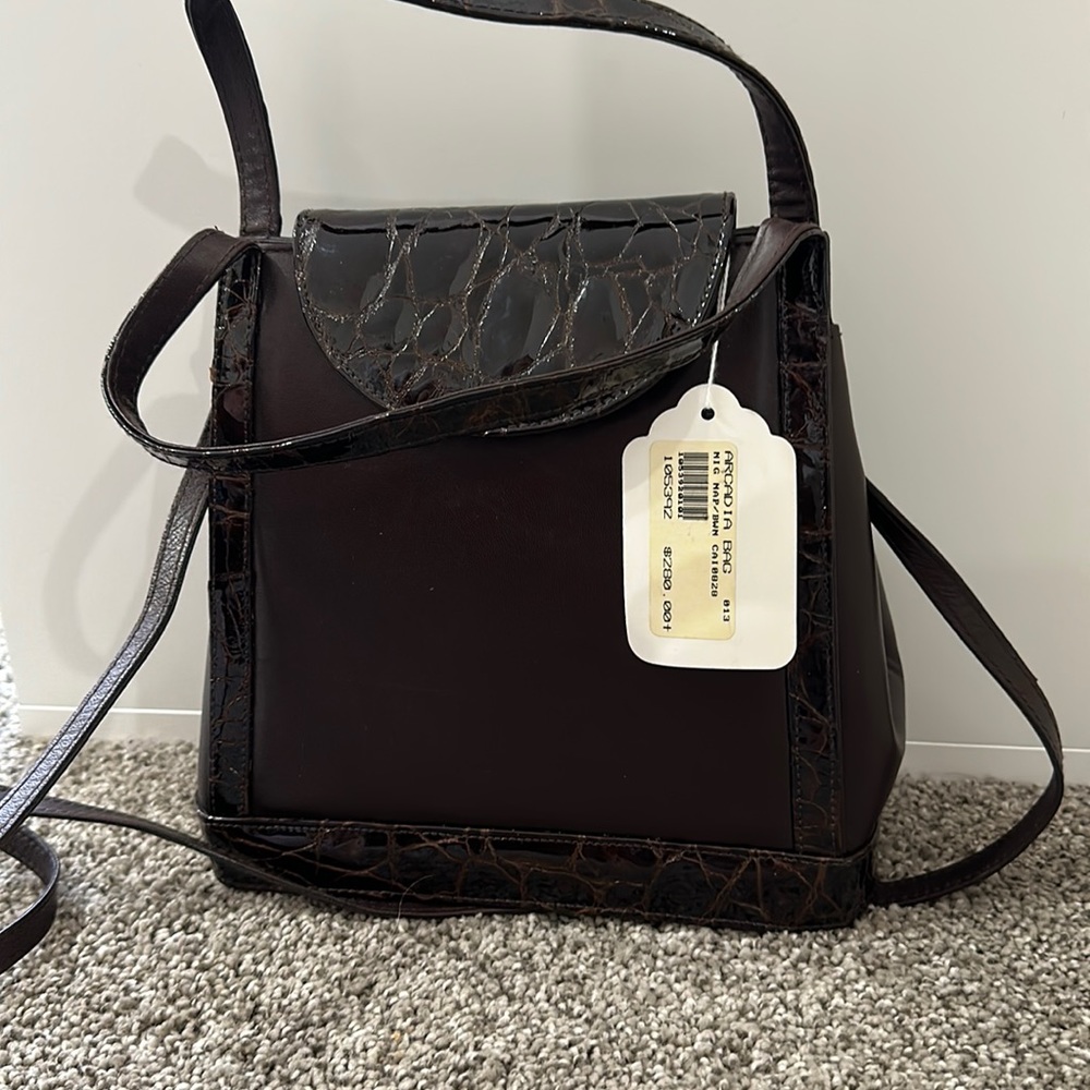 Stuart Weitzman Arcadia Crossbody Brown Leather Purse